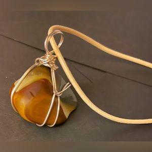 Wire Wrapped Polychrome Jasper Pendant
